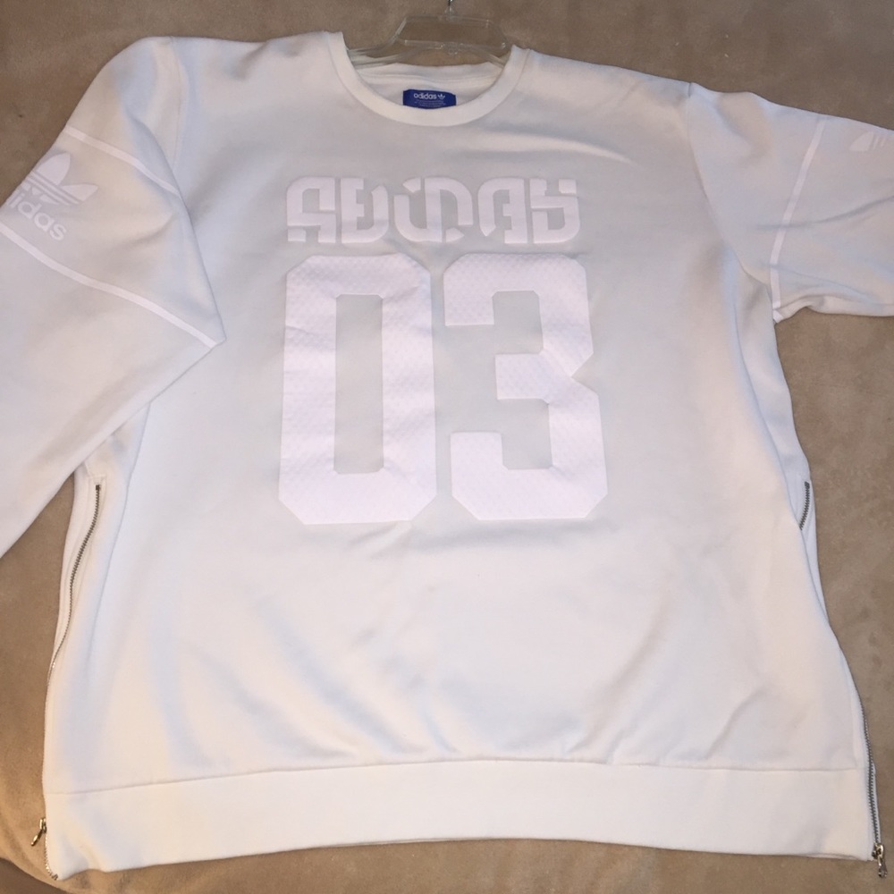 Adidas Winter Crew White Sweatshirt w/Side Zippers